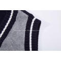 Boy's Knitted Pure Cotton Contrast Color School Vest